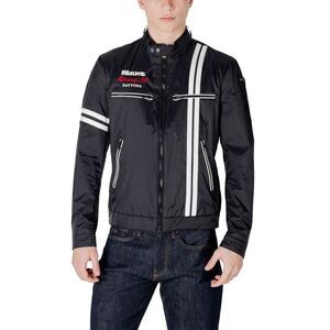 Blauer Black Polyamide Biker Men's Jacket